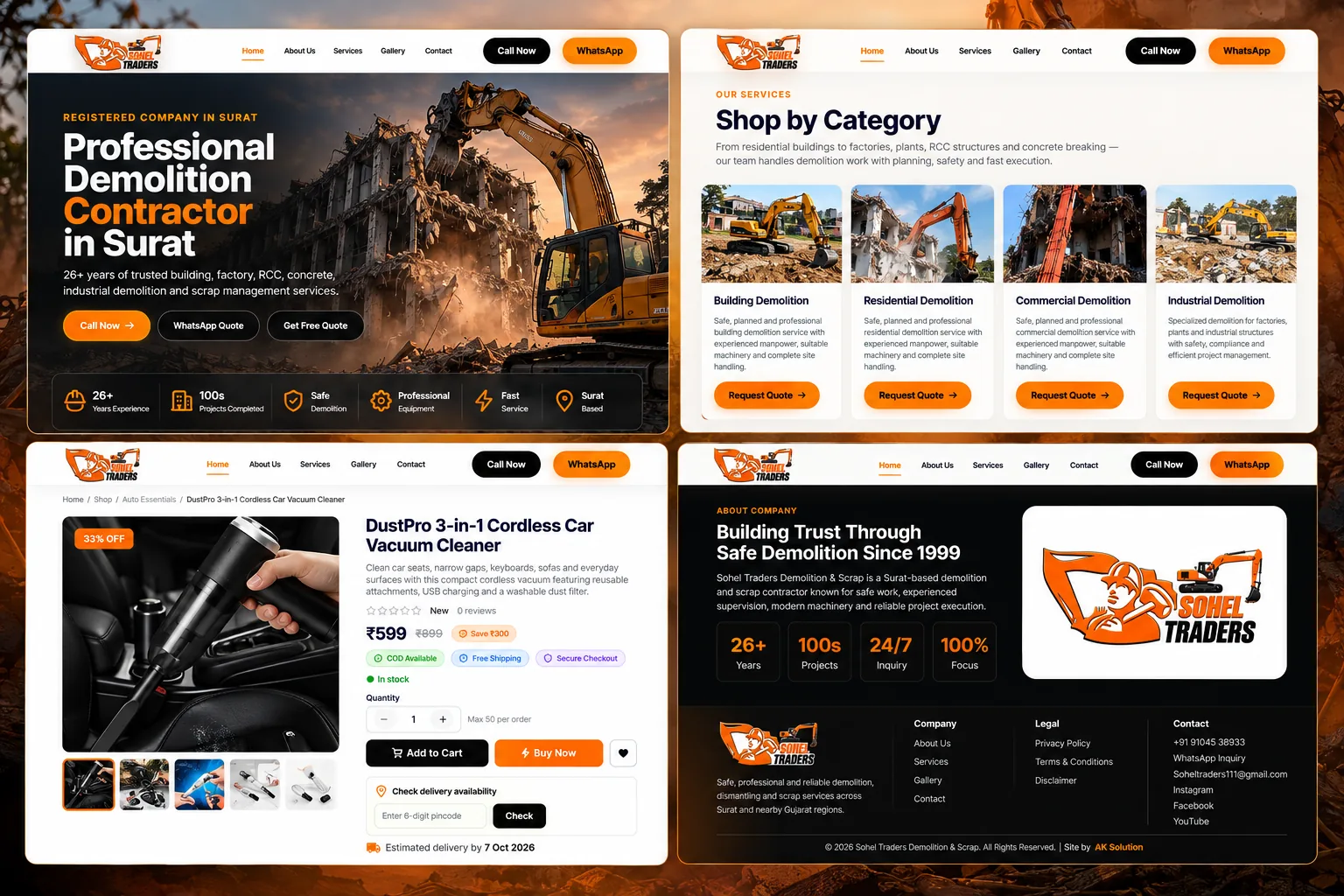 Sohel Traders — Demolition Contractor Website by AK Solution